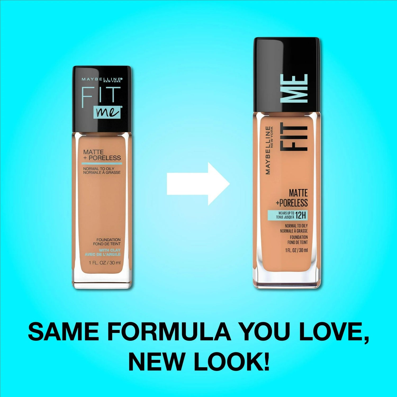 Fit Me Matte + Poreless Liquid Foundation Makeup, 120 Classic Ivory