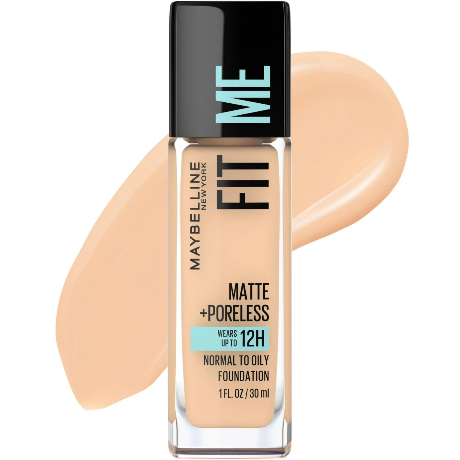 Fit Me Matte + Poreless Liquid Foundation Makeup, 120 Classic Ivory